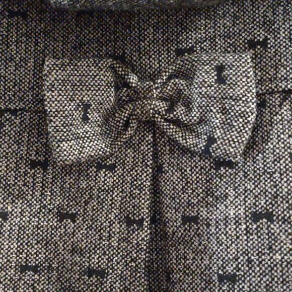 OshKosh B'Gosh girls 4 Navy hooded double breasted coat pockets bow accent - Picture 5 of 7